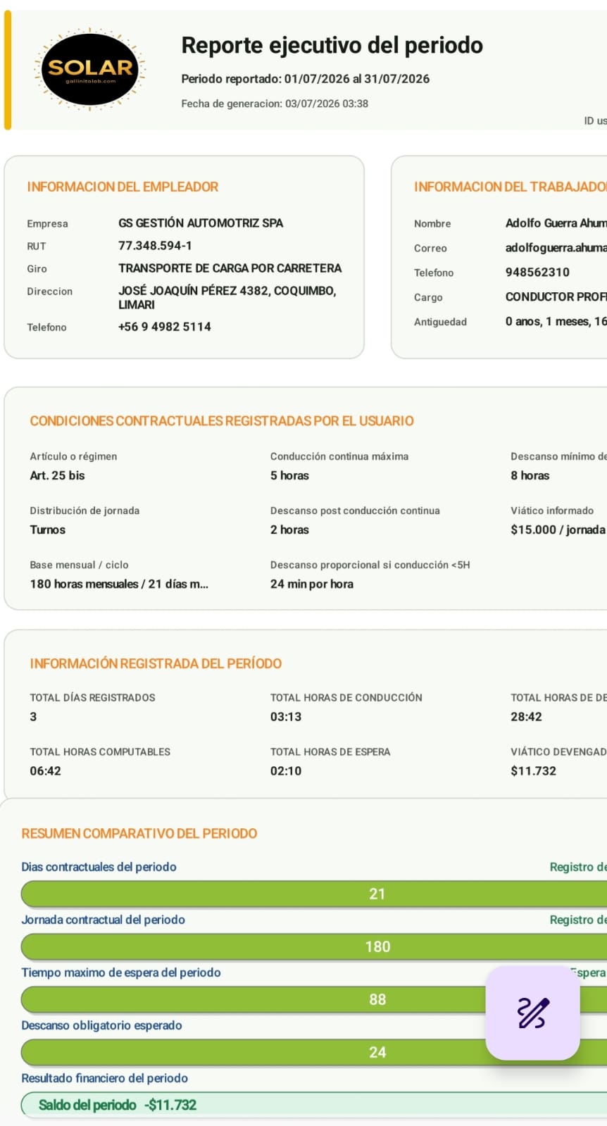 Reportes PDF de SolarApp